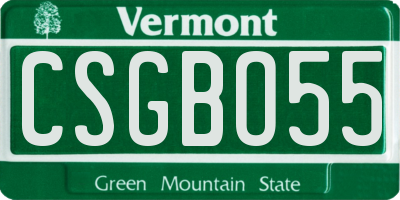 VT license plate CSGBO55