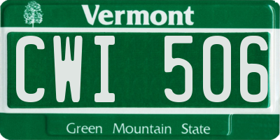 VT license plate CWI506