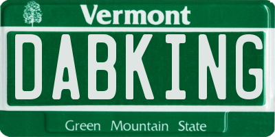 VT license plate DABKING