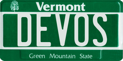VT license plate DEVOS