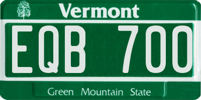 VT license plate EQB700