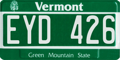 VT license plate EYD426