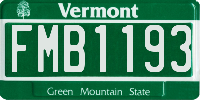 VT license plate FMB1193
