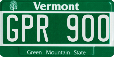 VT license plate GPR900