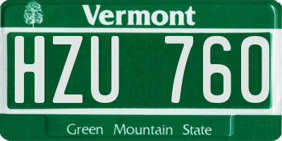 VT license plate HZU760