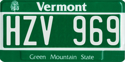 VT license plate HZV969