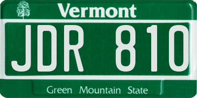VT license plate JDR810