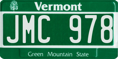 VT license plate JMC978
