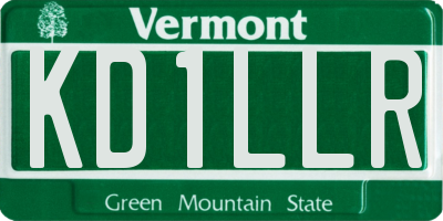 VT license plate KD1LLR