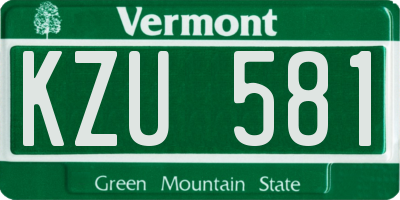 VT license plate KZU581