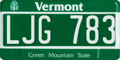 VT license plate LJG783