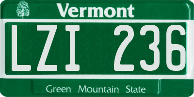 VT license plate LZI236