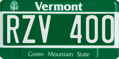 VT license plate RZV400