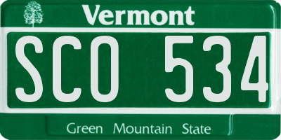VT license plate SCO534