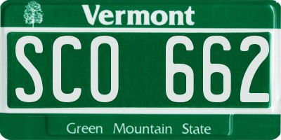 VT license plate SCO662