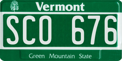 VT license plate SCO676