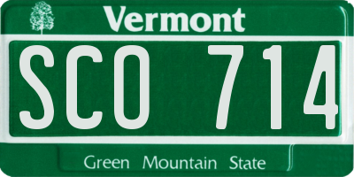 VT license plate SCO714