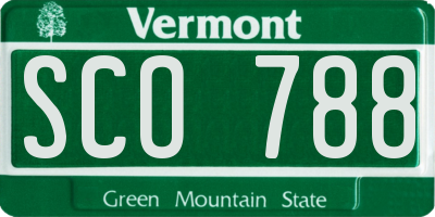 VT license plate SCO788