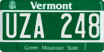 VT license plate UZA248