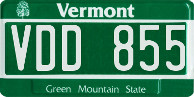 VT license plate VDD855