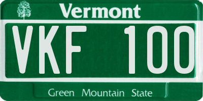 VT license plate VKF100