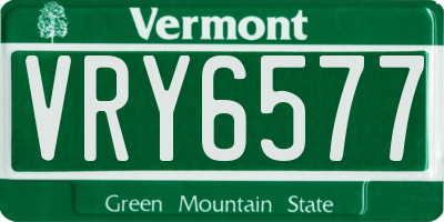 VT license plate VRY6577