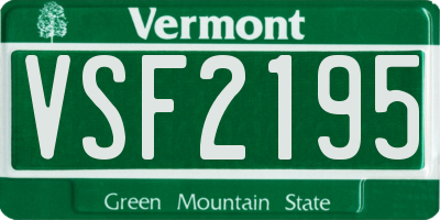VT license plate VSF2195