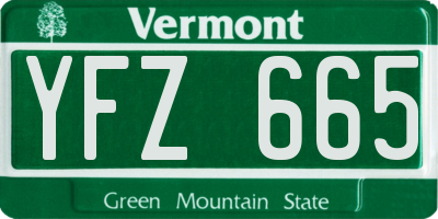 VT license plate YFZ665