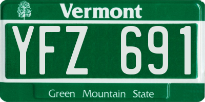 VT license plate YFZ691