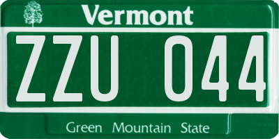 VT license plate ZZU044