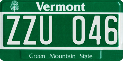 VT license plate ZZU046