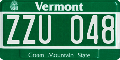 VT license plate ZZU048