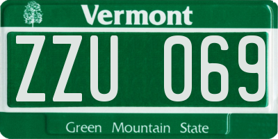 VT license plate ZZU069