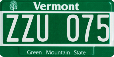 VT license plate ZZU075