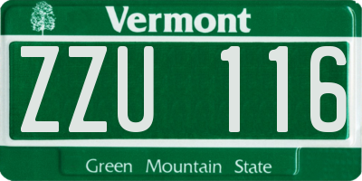 VT license plate ZZU116