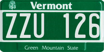 VT license plate ZZU126