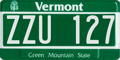 VT license plate ZZU127