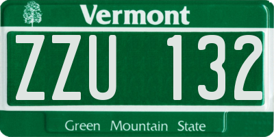VT license plate ZZU132