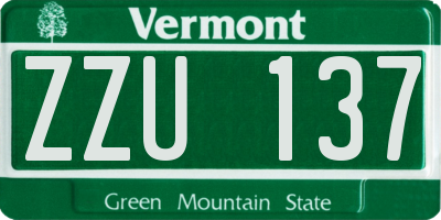 VT license plate ZZU137