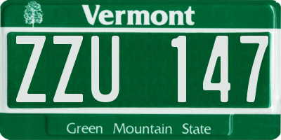 VT license plate ZZU147