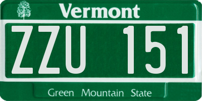 VT license plate ZZU151