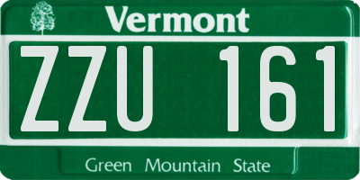 VT license plate ZZU161