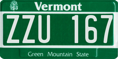 VT license plate ZZU167