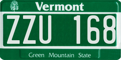 VT license plate ZZU168
