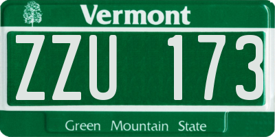 VT license plate ZZU173