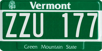 VT license plate ZZU177