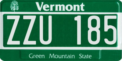 VT license plate ZZU185