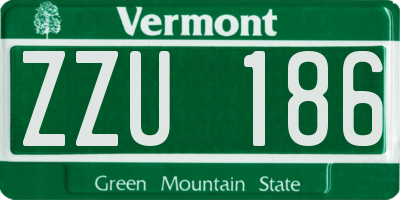 VT license plate ZZU186