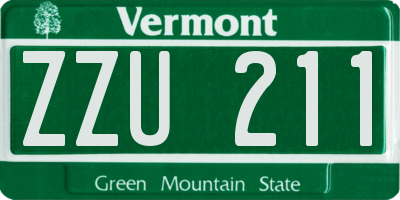 VT license plate ZZU211
