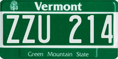 VT license plate ZZU214